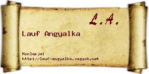 Lauf Angyalka névjegykártya